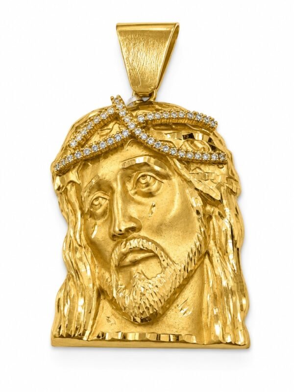 Dije Cara Jesucristo CZ Mediana 10k Weight 25.3gr