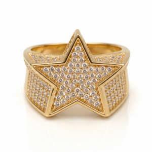 Anillo Hombre Estrella Full CZ 10k Size 11'' Weight 8gr