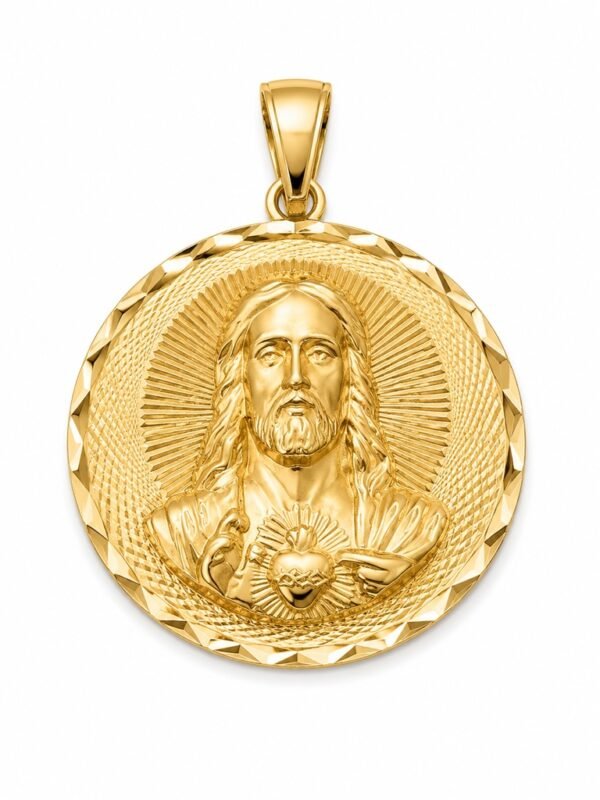 Dije Virgen Guadalupe 3D Doble Cara Jesus 14k Weight 12.1gr
