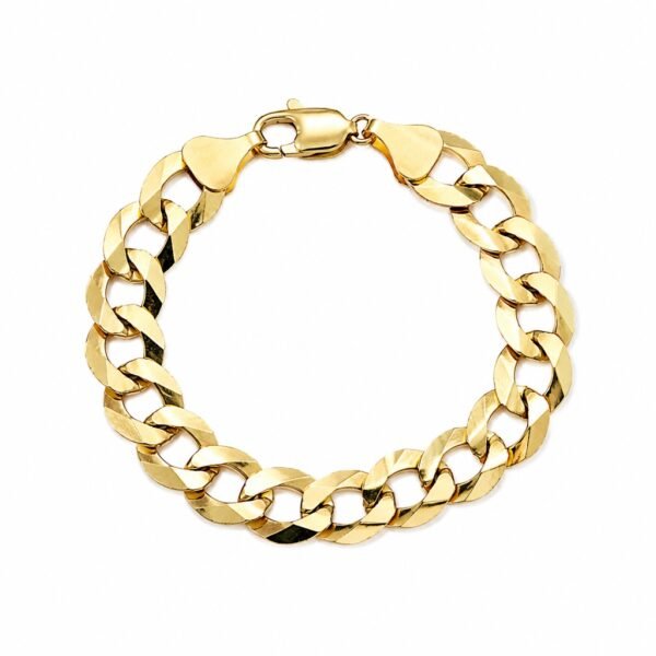 Manilla Corte brillo Solida YF 14K Size 7.5'' x 14mm Weight 32.3gr