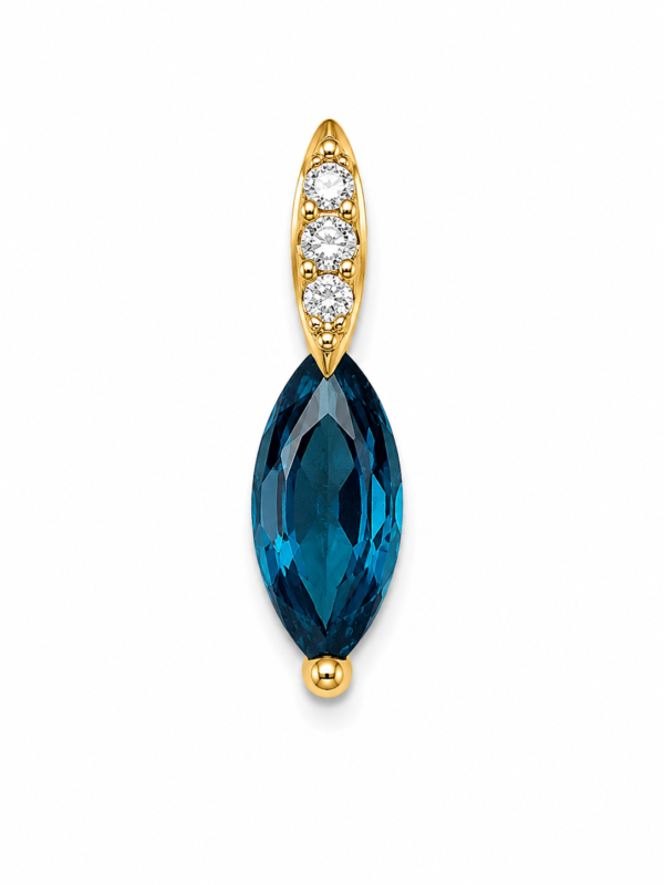 Dije Mini Zafiro Diamantes Anier 14k Weight 0.5gr