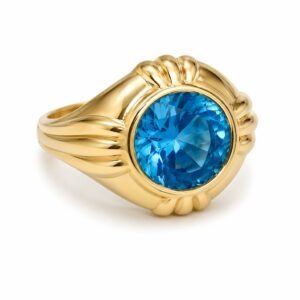 a967d7f5-5bc1-4c0b-13c9-08deddbe44ed.jpg Anillo Hombre Piedra Azul Clara 14K Size 10 Weight 10.9gr