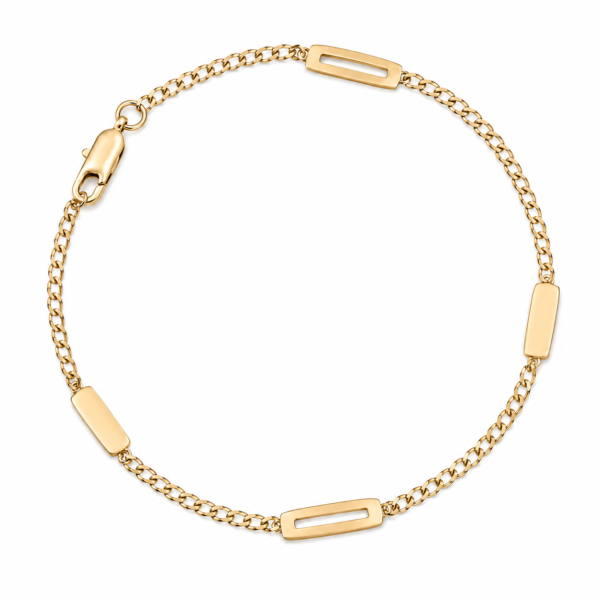 Manilla Corte Brillo Rectangulares 14k Weight 2gr Size 7