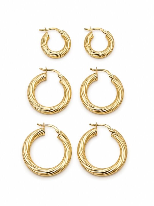 argollas Trio Torcidas Pulidas Rose 10k 1.2.3 Weight 6.4gr