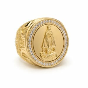 Anillo De Hombre V. Caridad CZ Pave 14k Size 11 Weight 14.3gr