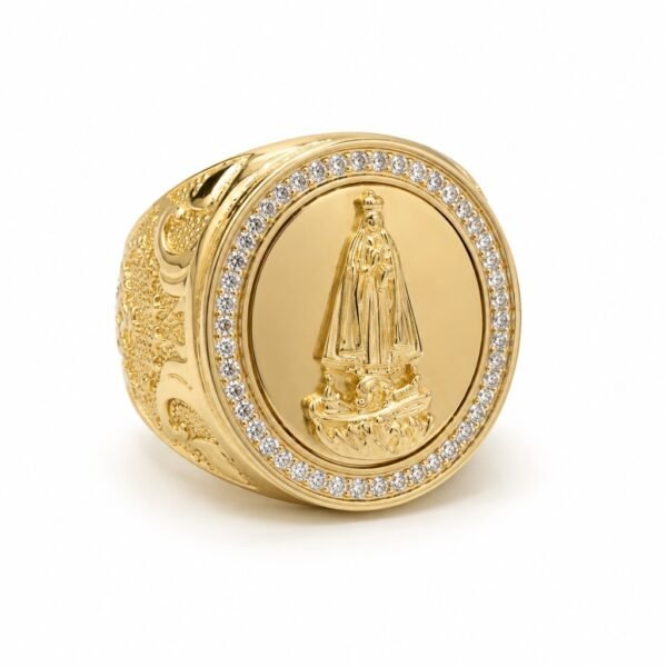 Anillo De Hombre V. Caridad CZ Pave 14k Size 11 Weight 14.3gr