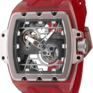 Reloj Invicta Automatico Cuadrado Banda Roja CC145