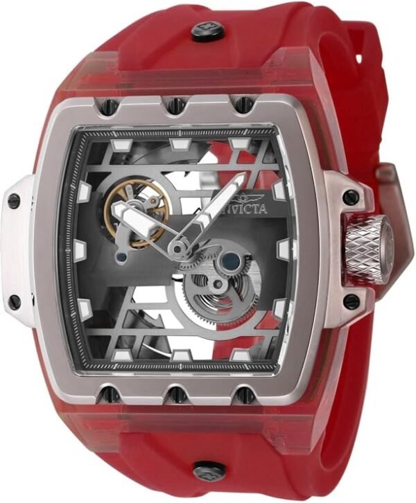 Reloj Invicta Automatico Cuadrado Banda Roja CC145