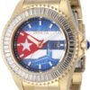 Reloj Invicta Hombre Full Dorado Bandera Cuba CVC125