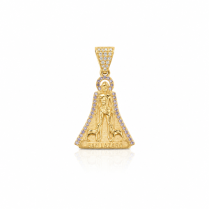 Dije San Lazaro Mini Borde Morado CZ 10k Weight 2.1gr