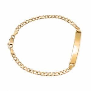 Manilla Placa Corte brillo 10k Size 7.5'' x 3.5mm Weight 3.7gr