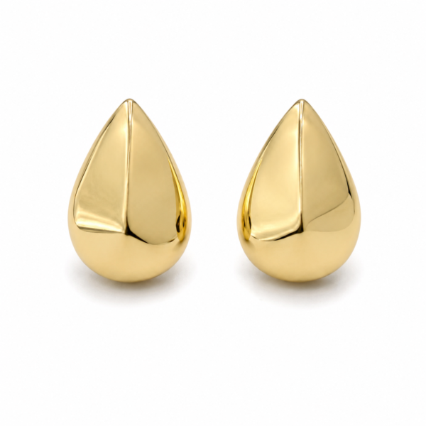 Aretes Gota Espejo Cierre omega Rose 10k Weigth 4.3gr