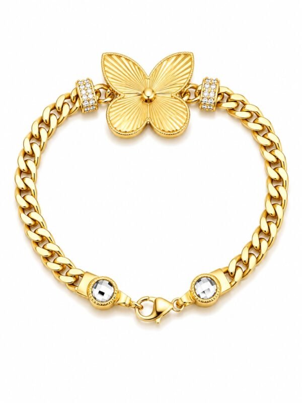 Manilla Mariposa CZ Cuban Link Hollow 14k Weight 8.4gr Size 7