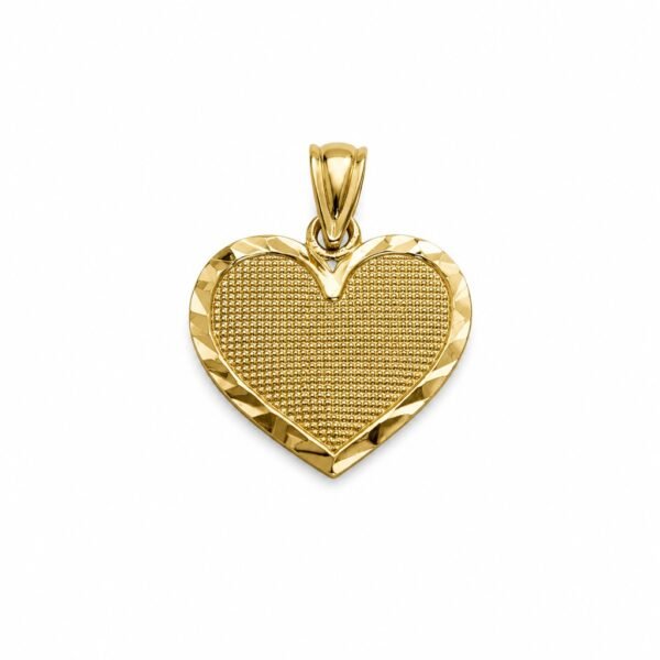 Dije Corazon Plano Fancy Mini Ros 10k Weight 0.8gr