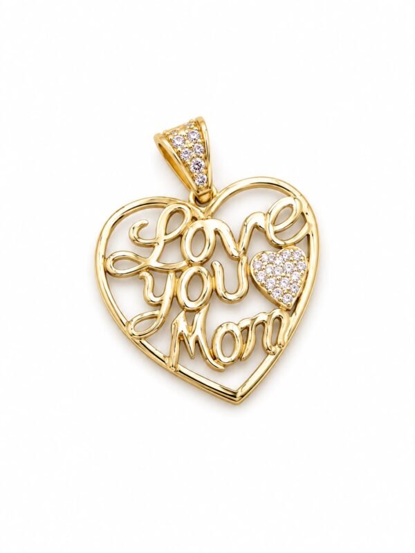 Dije Corazon ''Love You Mom'' YF 10K Weight 2.3gr