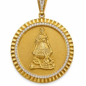 Dije Virgen Caridad Circulo Borde Semi Mediano YF 10k  Weight 6.8gr