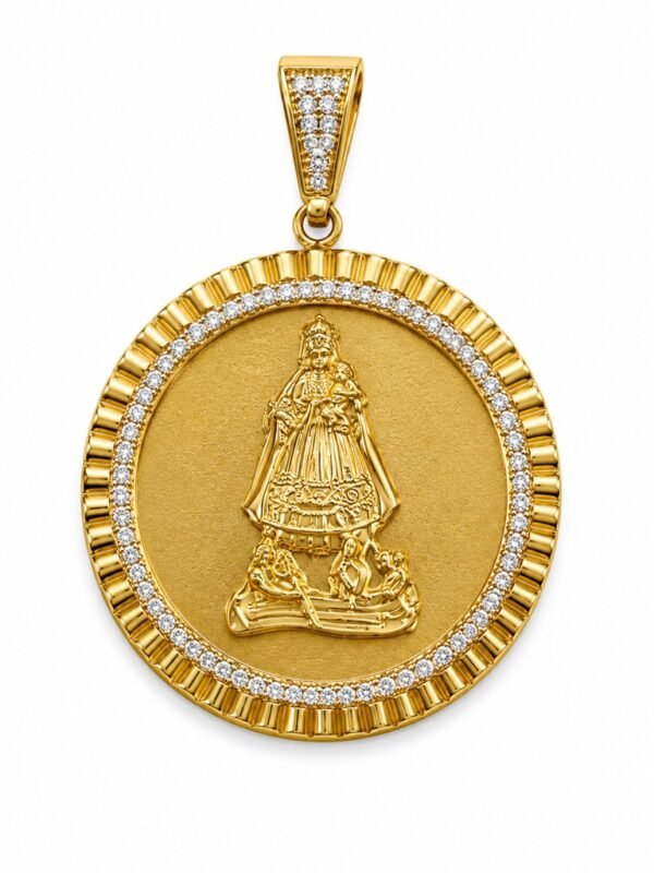 Dije Virgen Caridad Circulo Borde Semi Mediano YF 10k  Weight 6.8gr