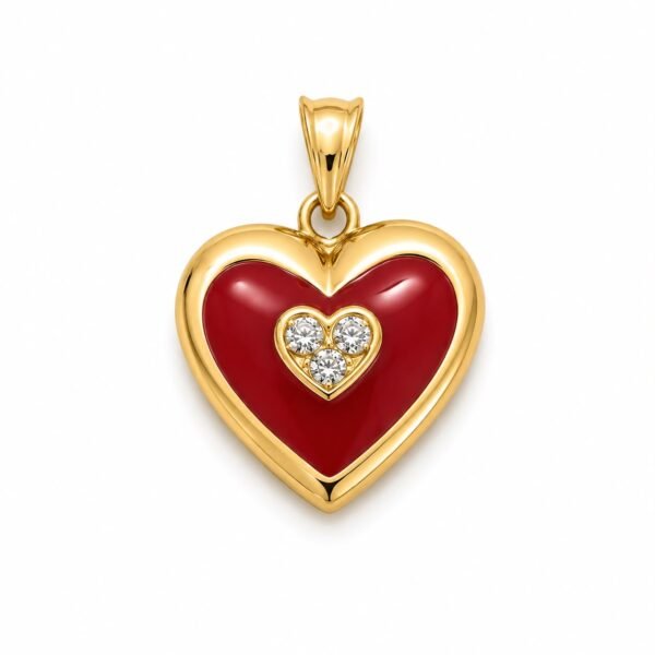 Dije Corazon Rojo Piedras CZ 1.9gr