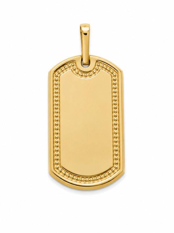 Dije Placa Semi Solida Semi Ovalada 10k Weight 2.5gr