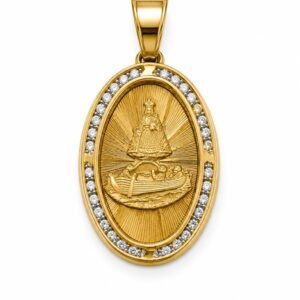 Dije V. Caridad Placa Ovalado 3C CZ 10K Weight 2.2gr