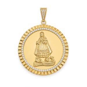de00b3c6-7682-42b0-9356-08deee00cdd5.jpg Dije Virgen Caridad Circulo Borde Semi YF 10k Weight 9.4gr