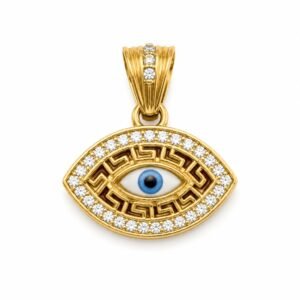 Dije Blue Eye with Design CZ 10k Weight 1.8gr
