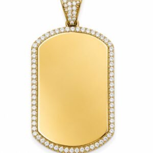 Dije Rectangular Borde CZ Imagen 14k Weight 6.8gr