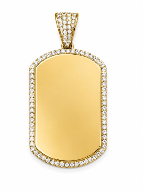 Dije Rectangular Borde CZ Imagen 14k Weight 6.8gr