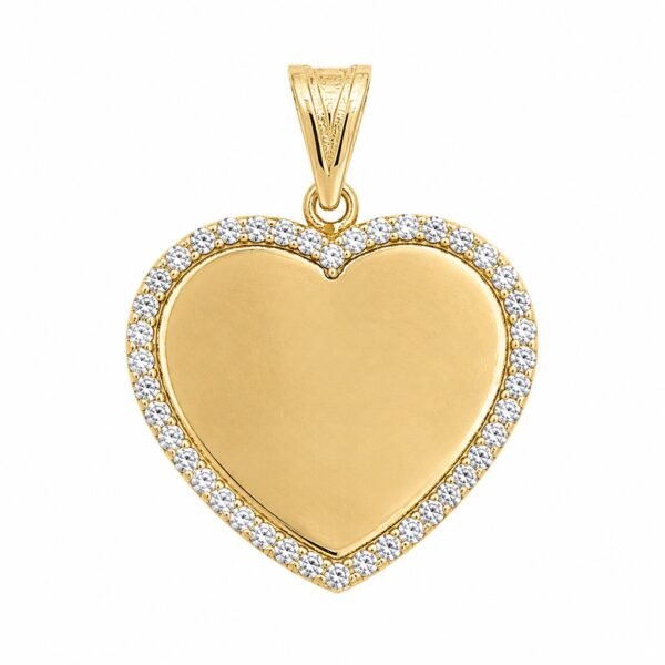 Dije Corazon Placa Borde CZ 10k Weight 3gr