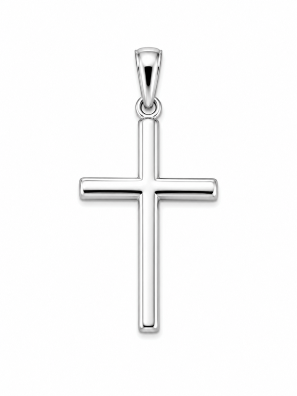 Dije Cruz Plain Oro Blanco 14k Weight 1.5gr