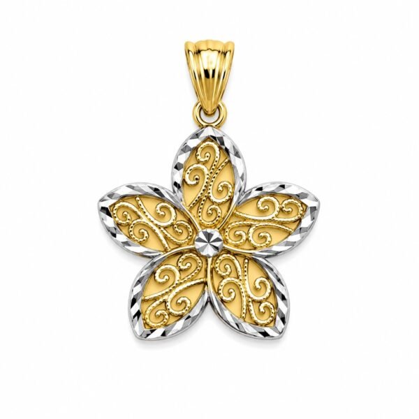 Dije Flor Doble Tono 10k Weight 0.6gr