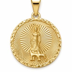 Dije Virgen Caridad Placa Mini circulo/San Lazaro YF 10K Weight 1.2gr