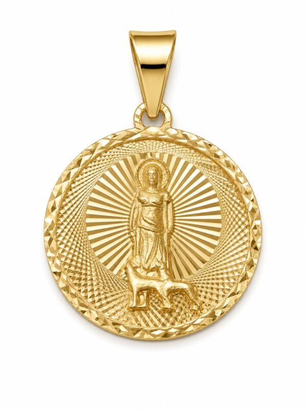 Dije Virgen Caridad Placa Mini circulo/San Lazaro YF 10K Weight 1.2gr