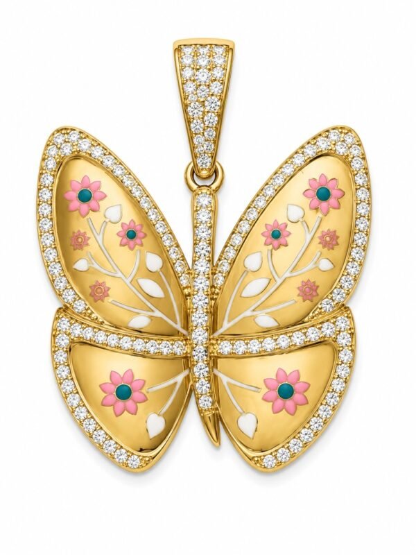 Dije Mariposa CZ Dibujos 14k Weight 6.8gr