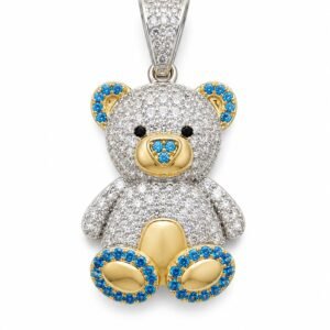 Dije Oso CZ Azul 10k Weight 3gr