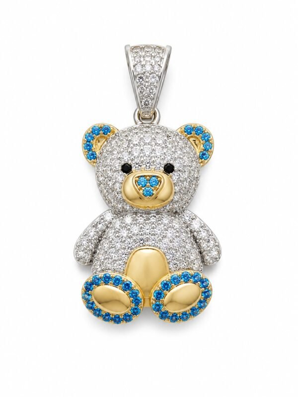 Dije Oso CZ Azul 10k Weight 3gr
