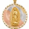 Dije Virgen Guadalupe 3D Doble Cara Jesus 14k Weight 12.1gr