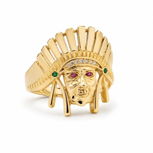 Anillo De Hombre Indio 14k Size 12.5 Weight 9.1gr
