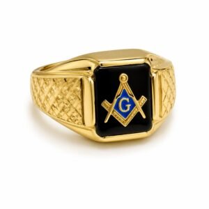 Anillo De Hombre Mini Masonico 14k Size 9.5 Weight 6.1gr