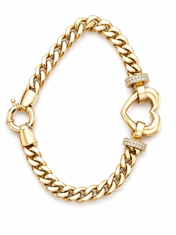 Manilla Cuban Link Corazones 10k Size 7.5'' Weight 8.8gr