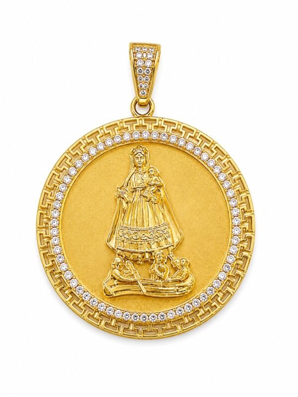 Dije Virgen Caridad Circulo Borde Griego YF 10k  Weight 8.9gr