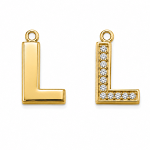 Dije Letra L 3D 14k Weight 0.4gr