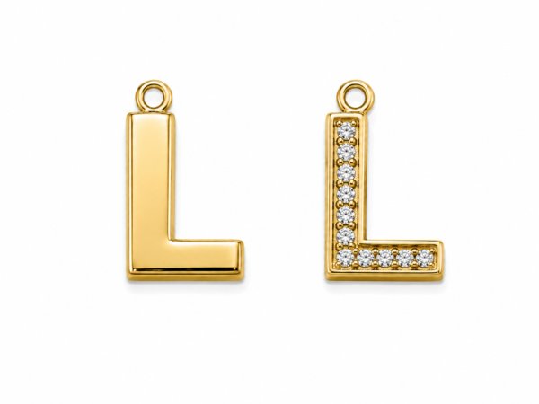 Dije Letra L 3D 14k Weight 0.4gr