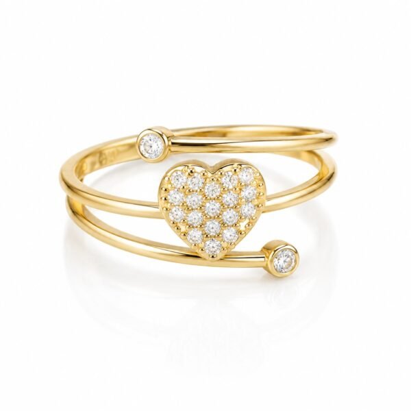 Anillo Corazon abierto Rose 10k Size 7'' Weight 2 gr