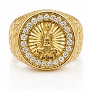 023e5e34-a438-42ca-794b-08df03768314.jpg Anillo Hombre San Lazaro CZ Rose 10k Size 10 Weight 6.2gr