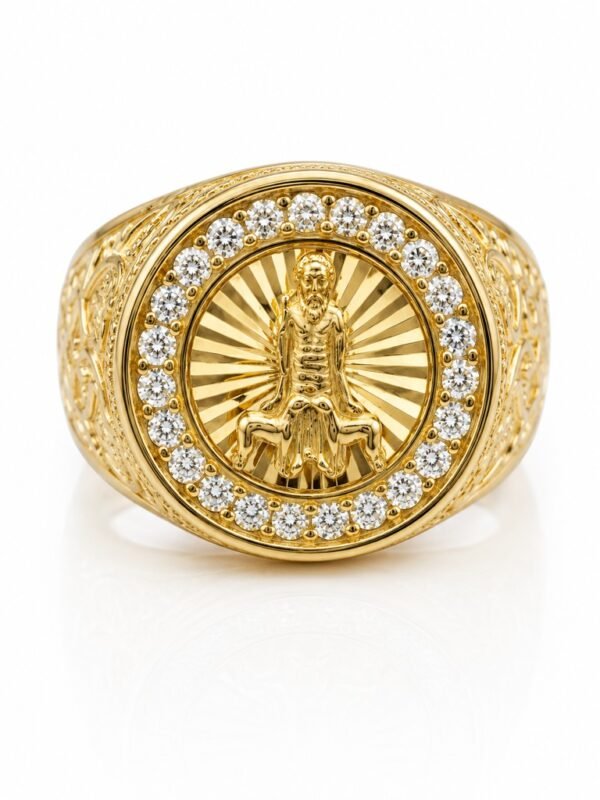 Anillo Hombre San Lazaro CZ Rose 10k Size 10 Weight 6.2gr