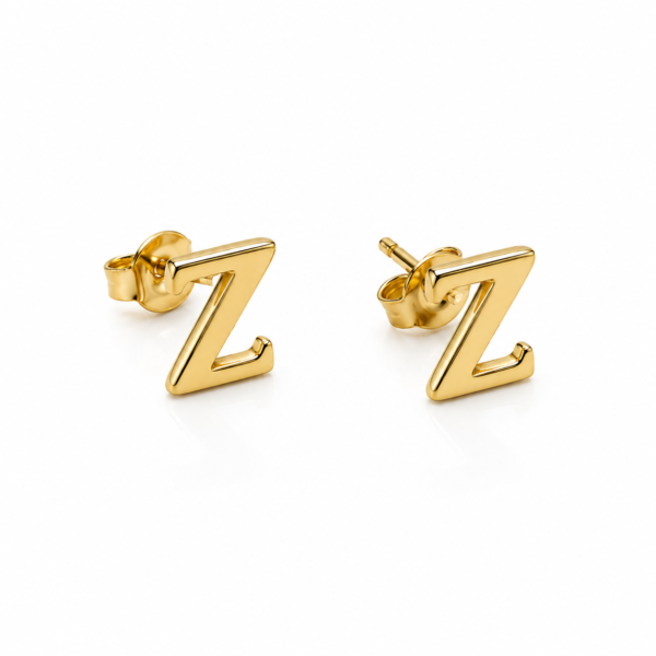 Pendientes  Letra Z 14k