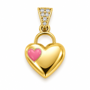 042ef449-f8c8-4c5c-6001-08def2f21793.png Dije Mini Corazon Puffed Full CZ Red 14k Weight 2.9gr
