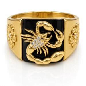 04cb1e0c-7537-46df-797e-08df03768314.jpg Anillo Hombre Escorpion Fondo Negro 10k Size 11 Weight 7.9gr