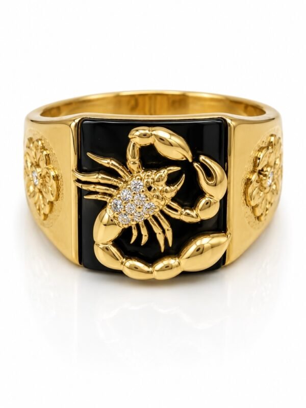 Anillo  Hombre Escorpion Fondo Negro 10k Size 11 Weight 7.9gr